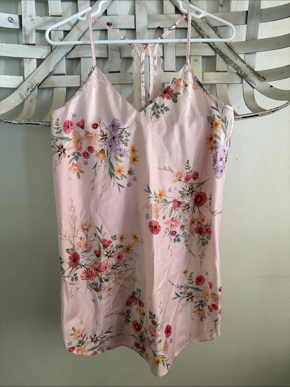 Flora Nikrooz Pink Floral Spaghetti Strap Slip Dress for Girls